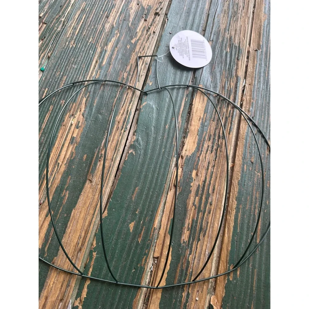 Pumpkin Wire Wreath Form Dark Green Metal Floral Frame Fall Autumn DIY Decor 12i